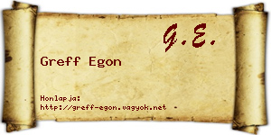 Greff Egon névjegykártya